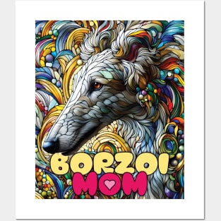 Borzoi mom, stained glass. I love borzois. Posters and Art